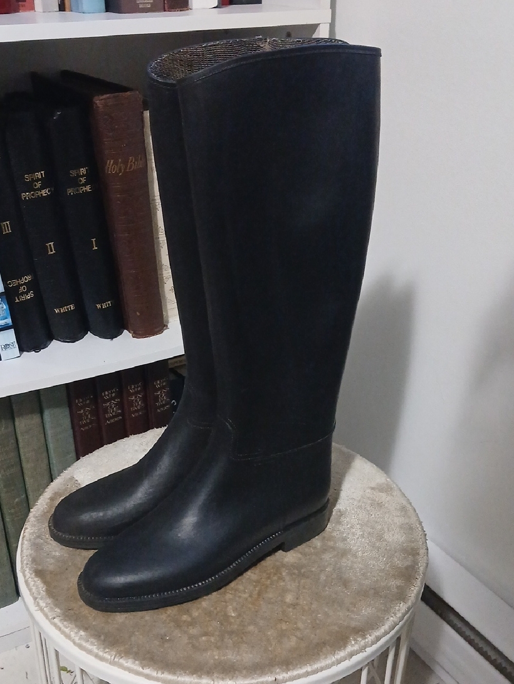 Classic Tall Black Rain Riding Boots As Is